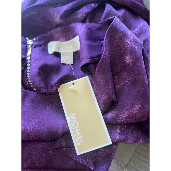 MICHAEL Michael Kors Purple T-Shirt Style Polyester Dress Size 10 NWT - Picture 4 of 5